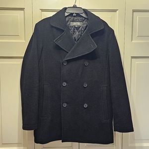 Kenneth Cole Reaction Men's Black Pea Coat Small
